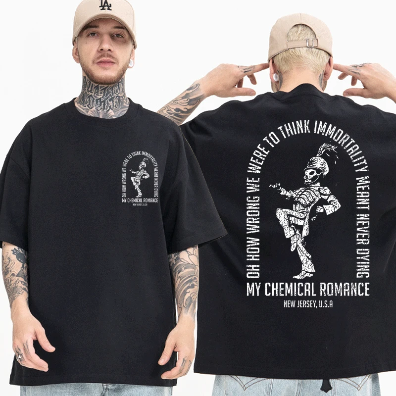 

My Chemical Romance T-shirts The Black Parade T Shirt Rock Band Tee Shirt Punk Gothic Cotton Short Sleeve Unisex Streetwear Tops