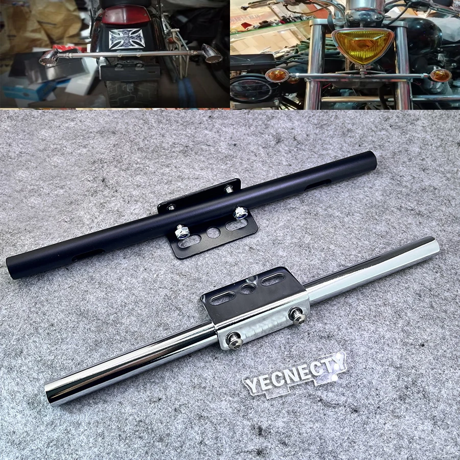 Универсальный кронштейн для поворотников мотоциклов Cafe Racer Harley Honda Yamaha Suzuki, стальной передний и задний Противотуманные фары