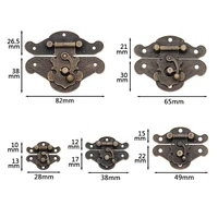 2pcs antique bronze hasp latch jewelry wooden box lock mini cabinet buckle case locks decorative handle