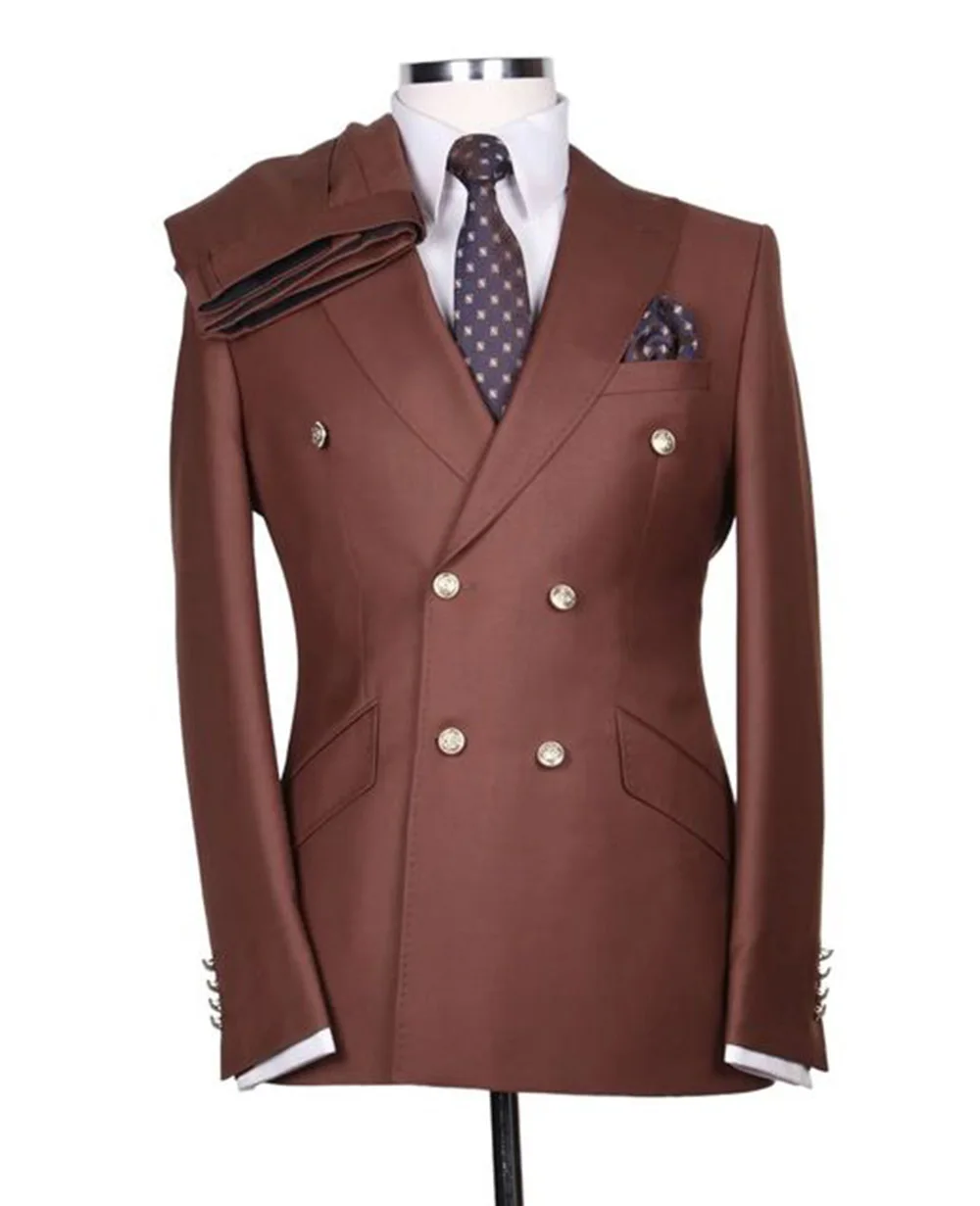 Męski garnitur dla pana młodego na zamówienie Zestaw sukni ślubnych Dwurzędowy męski 2-częściowy marynarka imprezę Spodnie Slim Fit