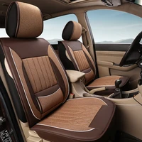 universal new coffee color cover seat car full leather seven passenger cushion for cars suv truck