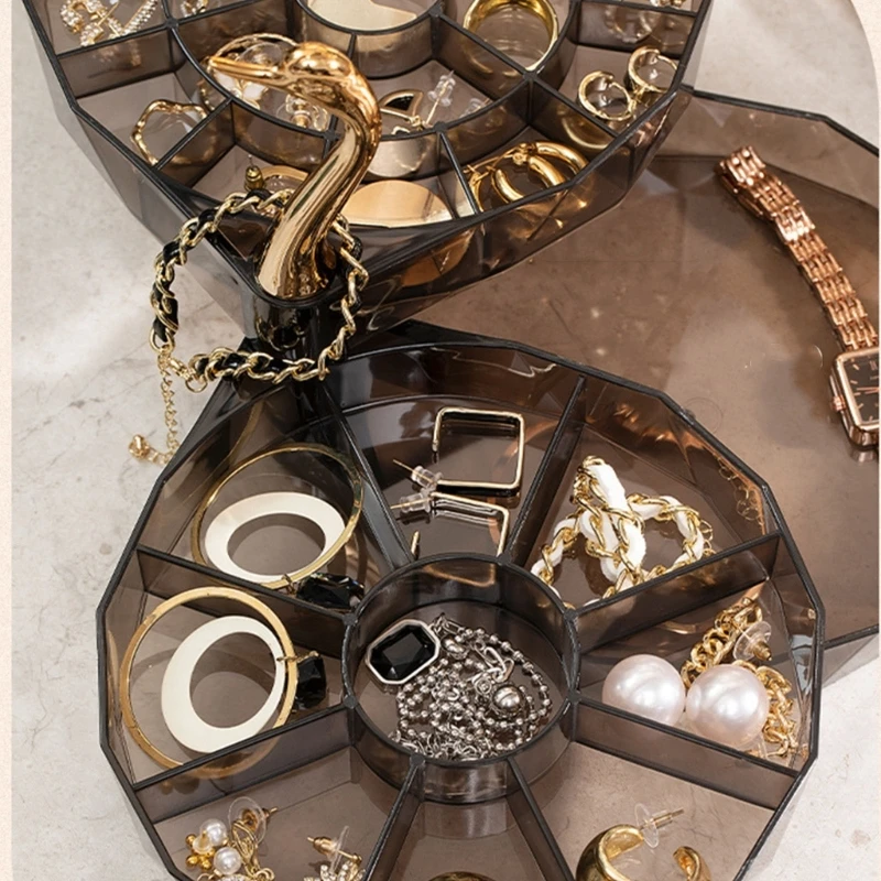 

Шкатулка для ювелирных изделий H55A в виде лебедя с крышкой, органайзер для косметики, принадлежности для общежития, коллекции ожерелий и серег