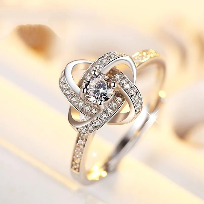 

Кольцо женское из серебра 925 пробы, с изменяемым размером, роскошные обручальные кольца