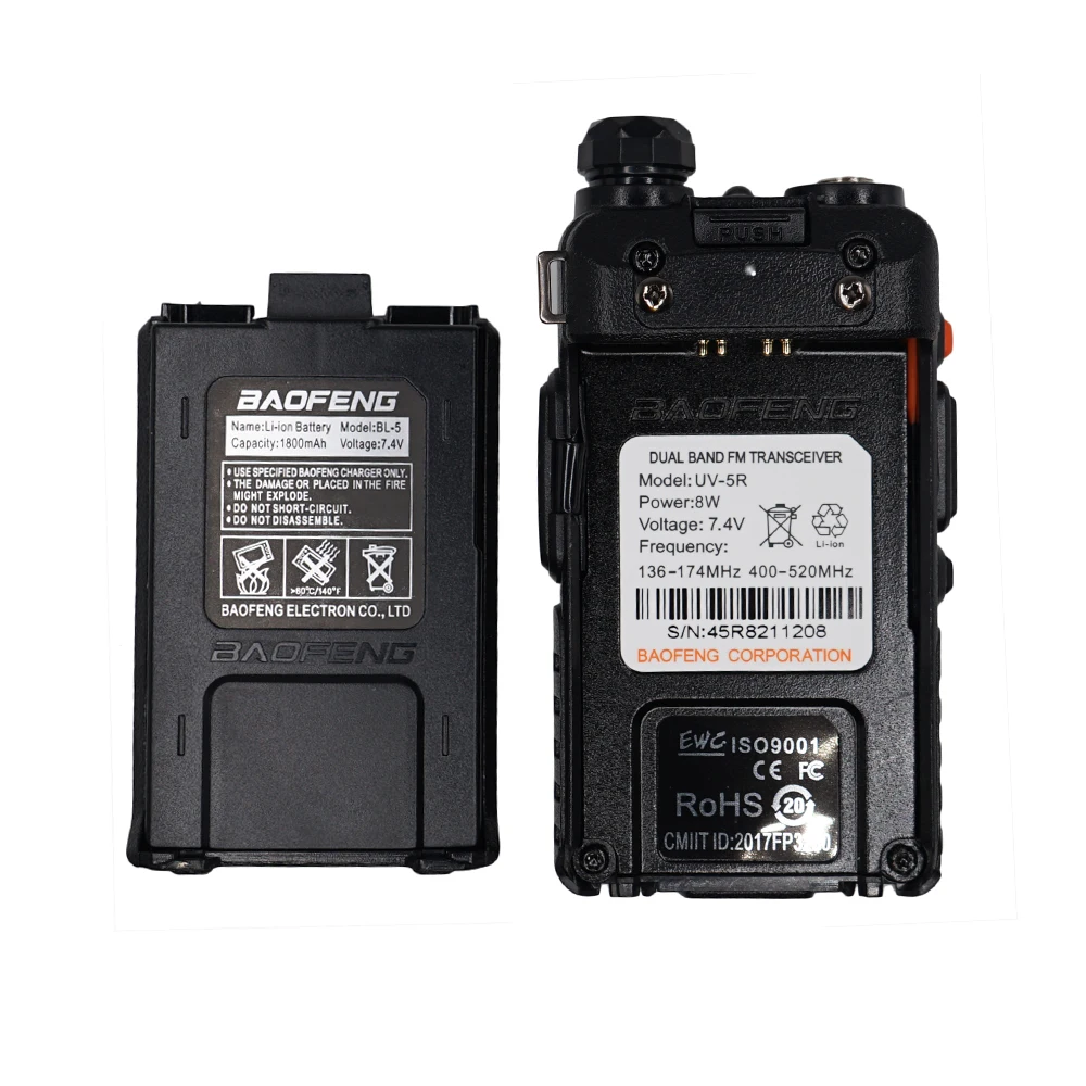 Original Baofeng UV 5R 10KM CB Ham Radio Station Two-way Amateur VHF Powerful 8W /5W UV-5R Walkie-talkie Hunting Radios