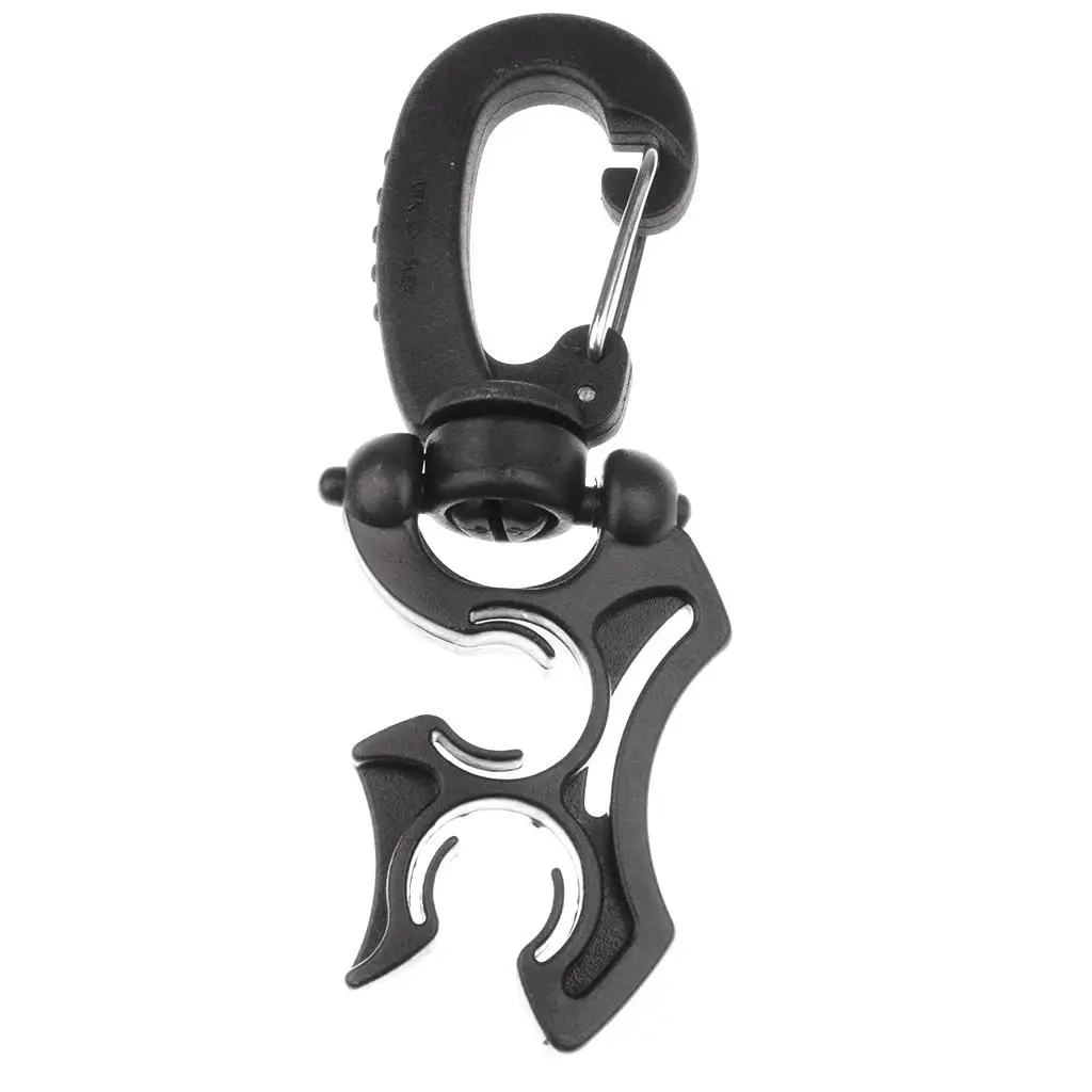 

Scuba Diving Silicone Double BCD Hose Holder with Rotates & Folds Clip Buckle Hook 100 x 35mm