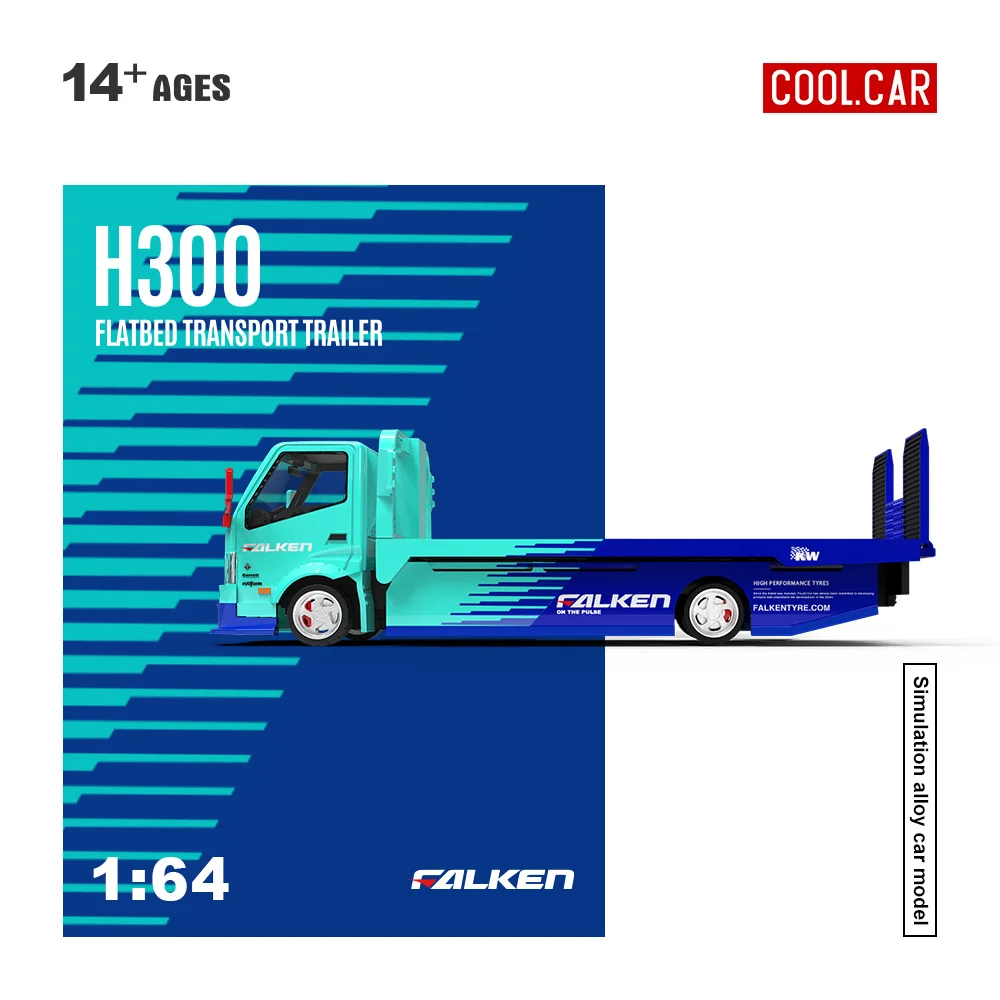 Фото Коллекционная модель автомобиля Cool Car 1:64 Falken Painting H300: Симуляция грузовика-платформы из сплава для коллекции, демонстрации и подарка №3