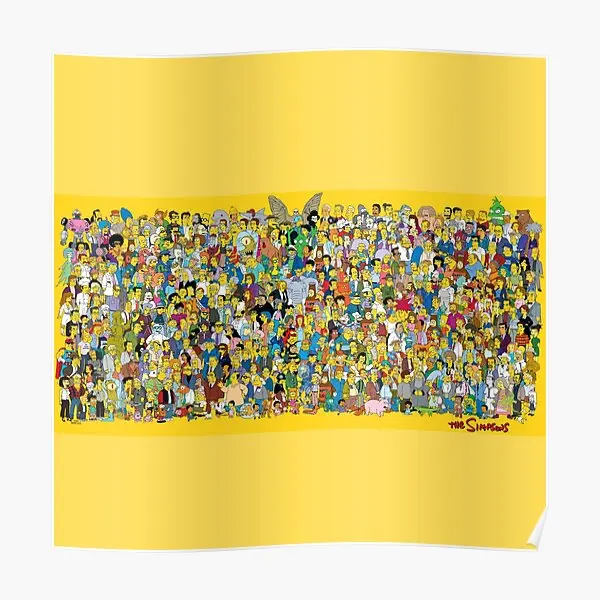 Все Симпсоны с персонажами постер современное искусство настенная забавная