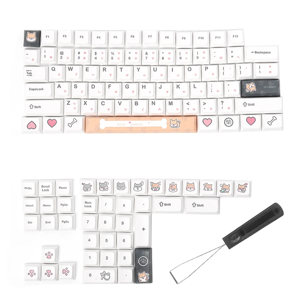 

116PCs Keycaps Full Set PBT Mechanical Keyboard Accessory Computer Parts Five-Faced Dyed(Shiba-Inu-Pattern ) keyboard keyboard