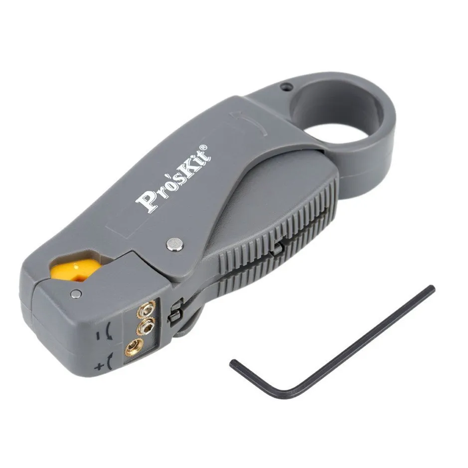 

Practical Proskit 6PK-322 Rotary Mosaic Cable Stripper Wire Stripper Three Blade Coaxial Wire Stripper RG58/59/6