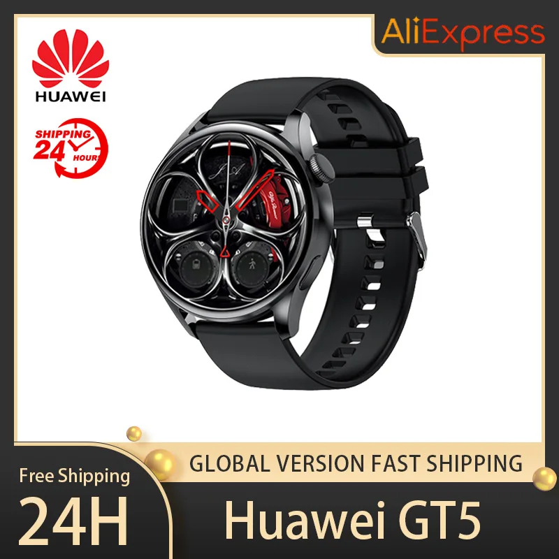 

Huawei GT5 Smart Watch BlueTooth Calls Fitness Tracker Wireless Charging NFC Men Women Heart Rate Monitoring Apple IOS Android