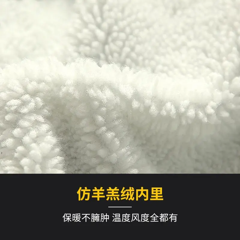 Winter Warm Fleece Denim Jacket Men's Slim Thickening Jacket Imitation Lamb Wool Youth Cotton Coat Winter Jacket Men