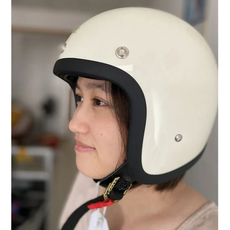 Корейский стиль ретро шлем с открытым лицом скутер велосипед Casco Moto Cafe Racer