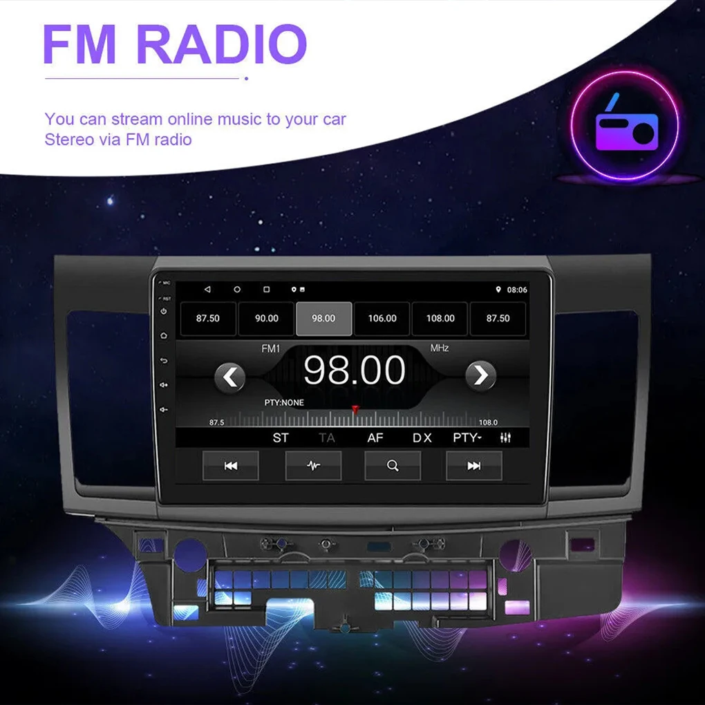 Автомагнитола для Mitsubishi Lancer 2008-2012 Android 13 GPS-навигация стерео BT 2 Din GPS Carplay