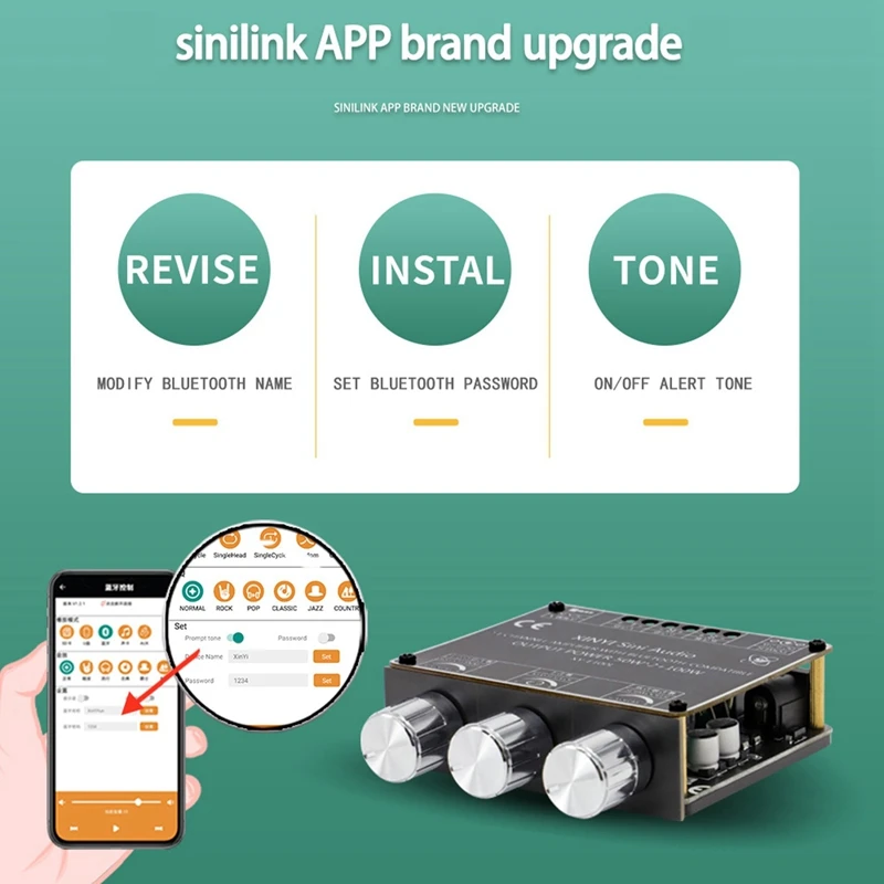 XY-E100L 2.1 Channel For Bluetooth Audio Amplifier Module 50Wx2+100W High And Low Tone Subwoofer Board Speaker