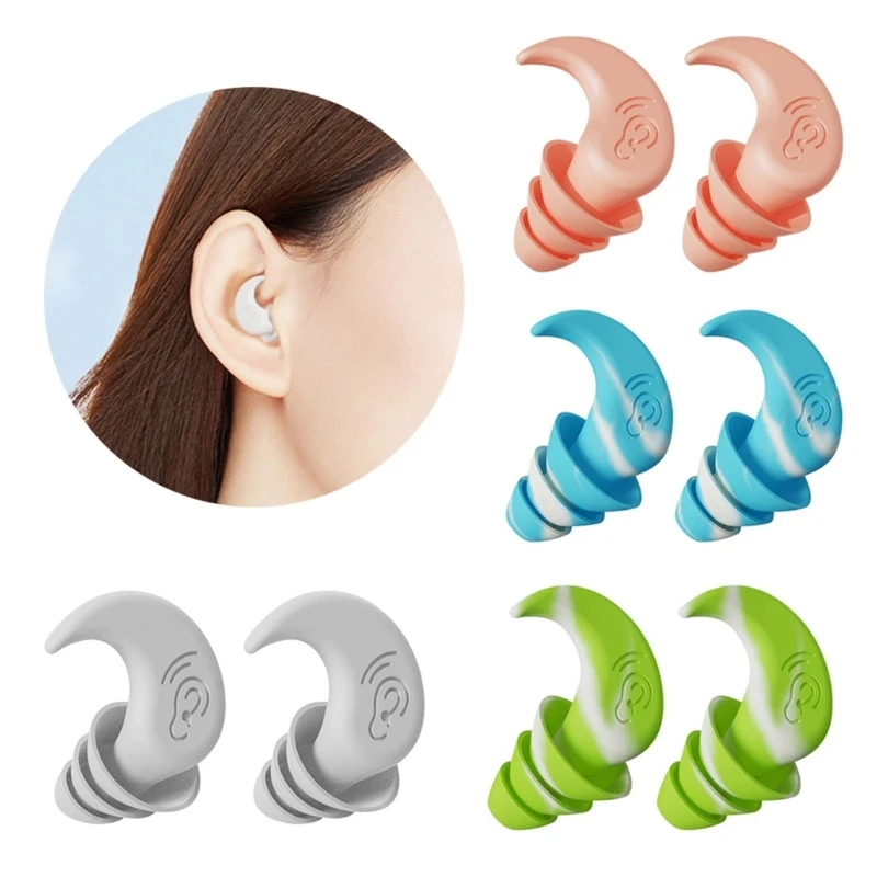 

Ergonomic Design Soft Earbuds Fits the Ear Canal Effective Isolate the Noise Three-layer Ear Plugs Mat Protect Hear
