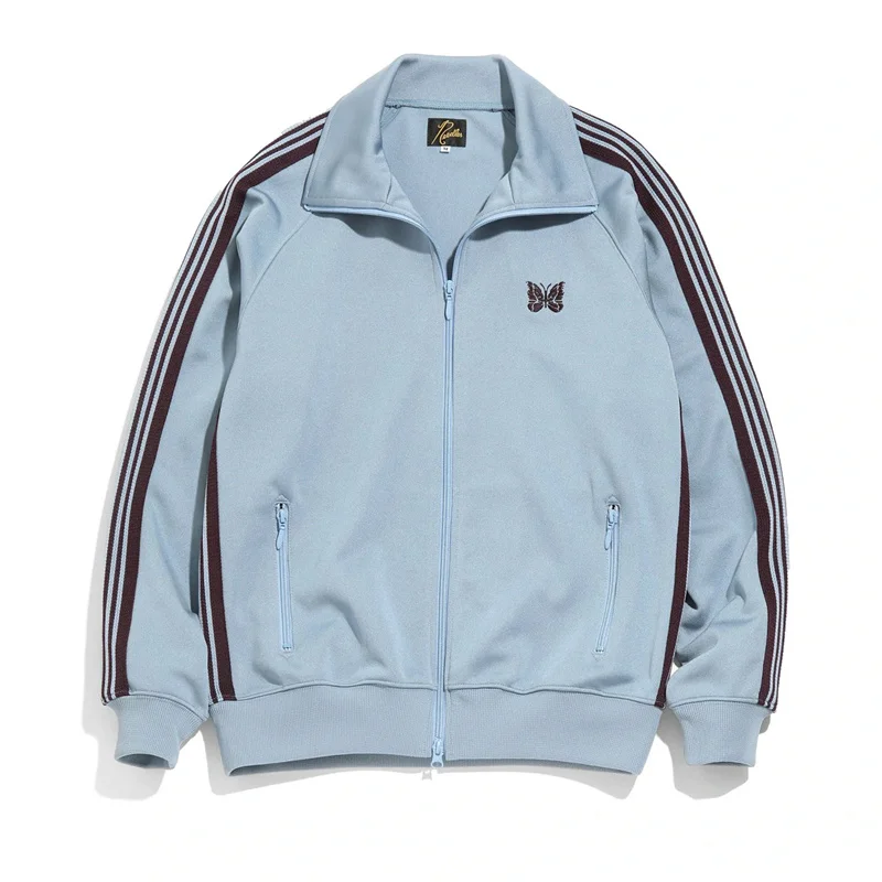 

23SS NEEDLES Track Jacket Butterfly Embroidery Ribbon Stripe Men's And Women's Sports Jackets