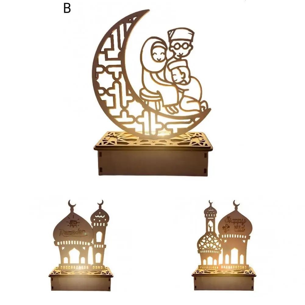 

Durable Novelty Moon Star Wooden Decor Hollow Wooden Moon Light Multiple Use for Party