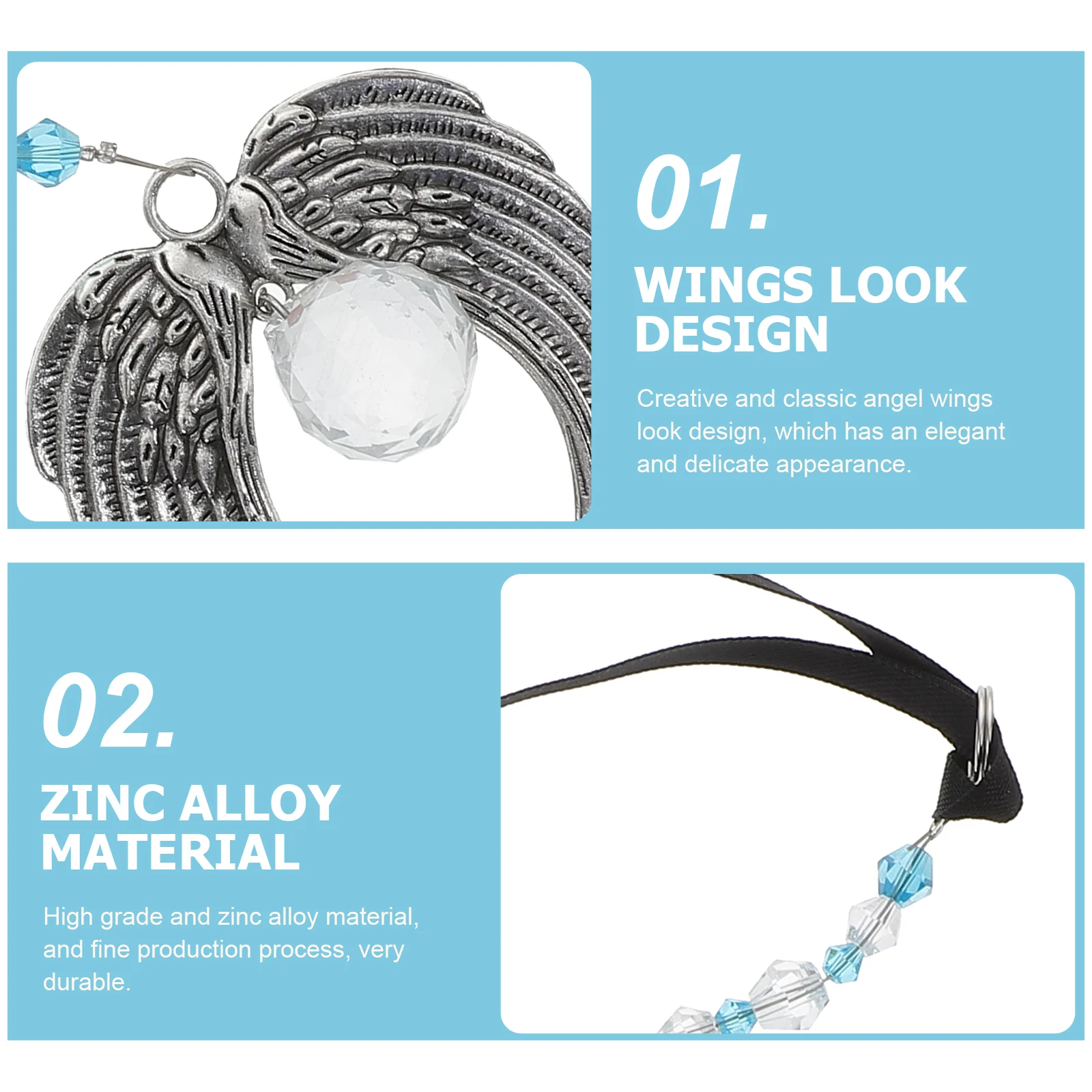 Crystal Pendant Angel Wings Decor Pendants Decorations Home Grace Warm Hanging Decors Zinc Alloy Ornaments Delicate Memorial