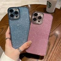 luxury electroplating gold glitter lens strong protection phone case for iphone 14 13 12 11 pro max xs xr 6 7 8 plus mini glossy