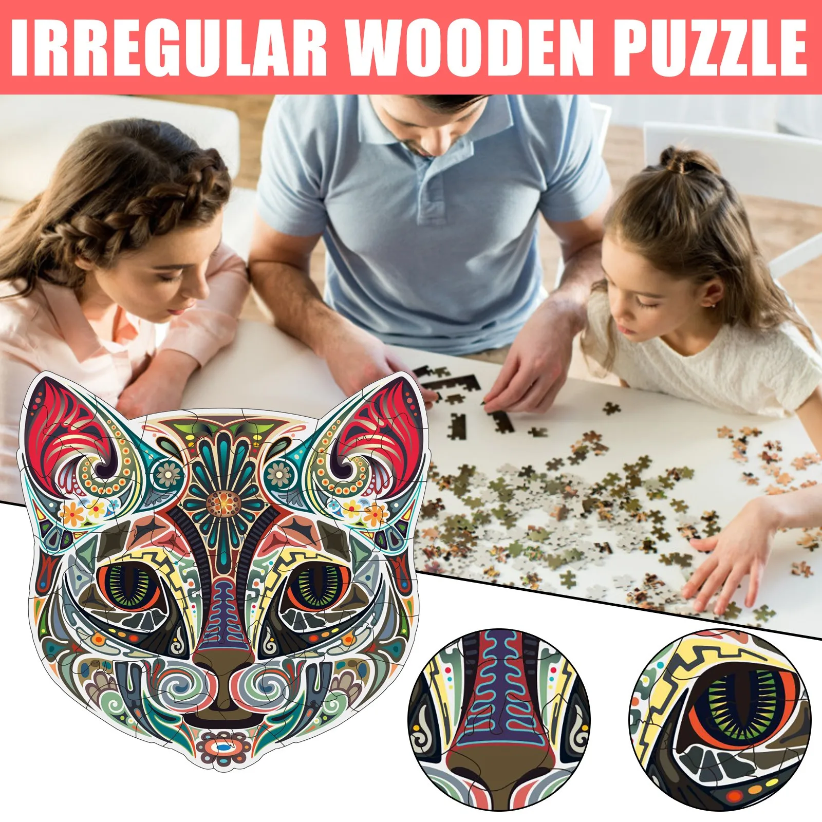 

Wooden Jigsaw Puzzle Mysterious Lion/Koala /Tiger/Groundhog/Dragon Adult Kids Toy Home 3D Building Blocks Xmas Christmas Gifts