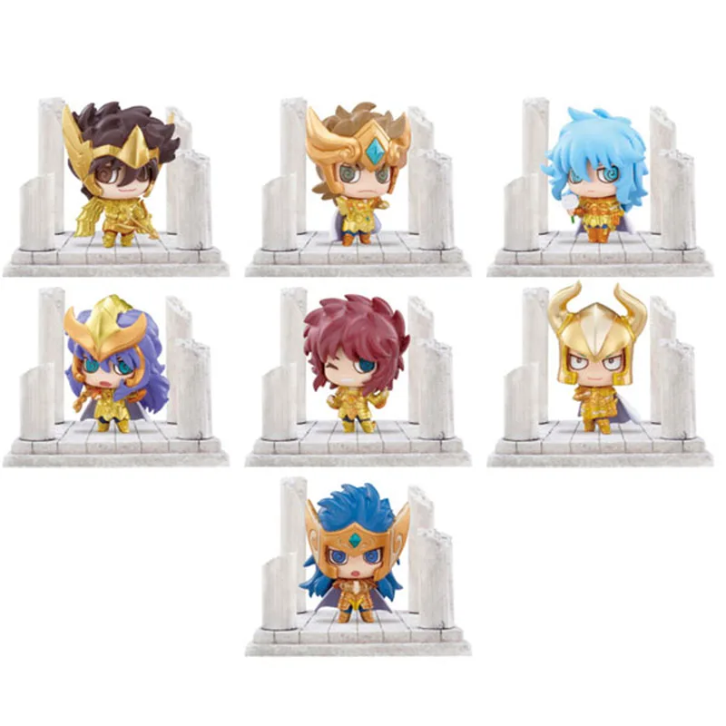 7 шт./компл. Saint Сейя Сюн Shiryu Seiya Hyoga Ikki Saori Kido aiols Milo Camus Shura Сага Мини фигурки из ПВХ