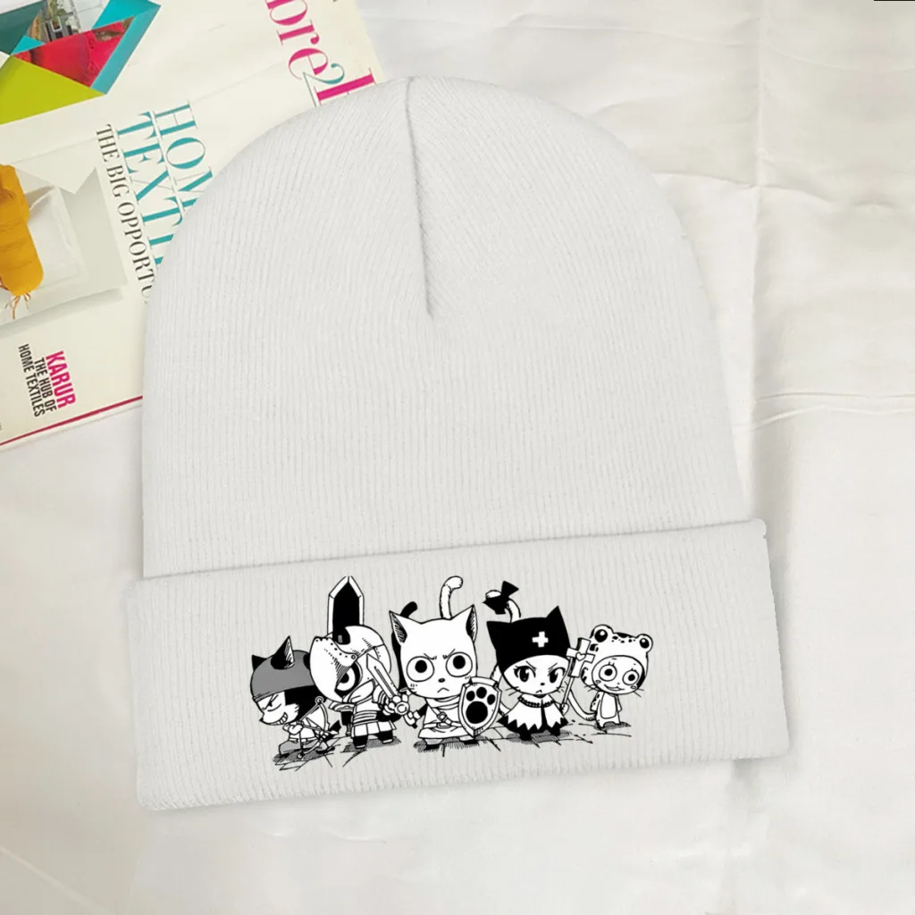 

Милые шапочки, шапка, Волшебный хвост, аниме вязаный берет, теплые шапки унисекс, Лыжные прогулки, мягкие, без козырька, эластичные шапки