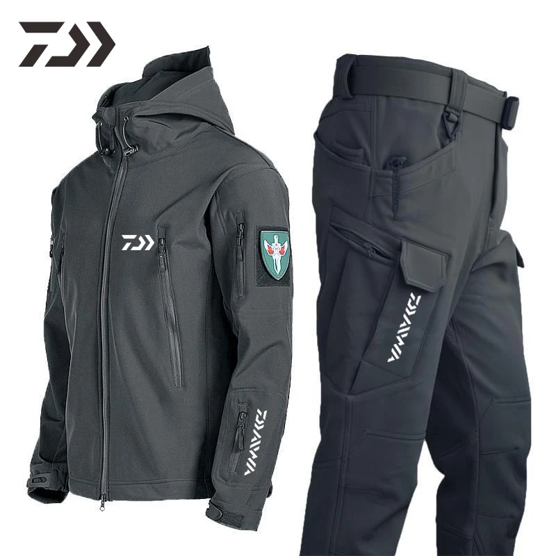 

Fishing Suit Men Waterproof Hooded Warm Fishing Jacket High Quality Stretch Coat Windproof Long Sleeve Durable Fishing Clothing