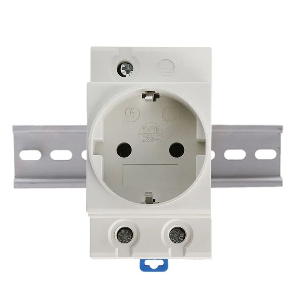 

CNC 35mm Modular Installation AC Power Socket Plug 16A 220V AC Connector EU Type DIN Rail Socket IP 20 Brass Socket