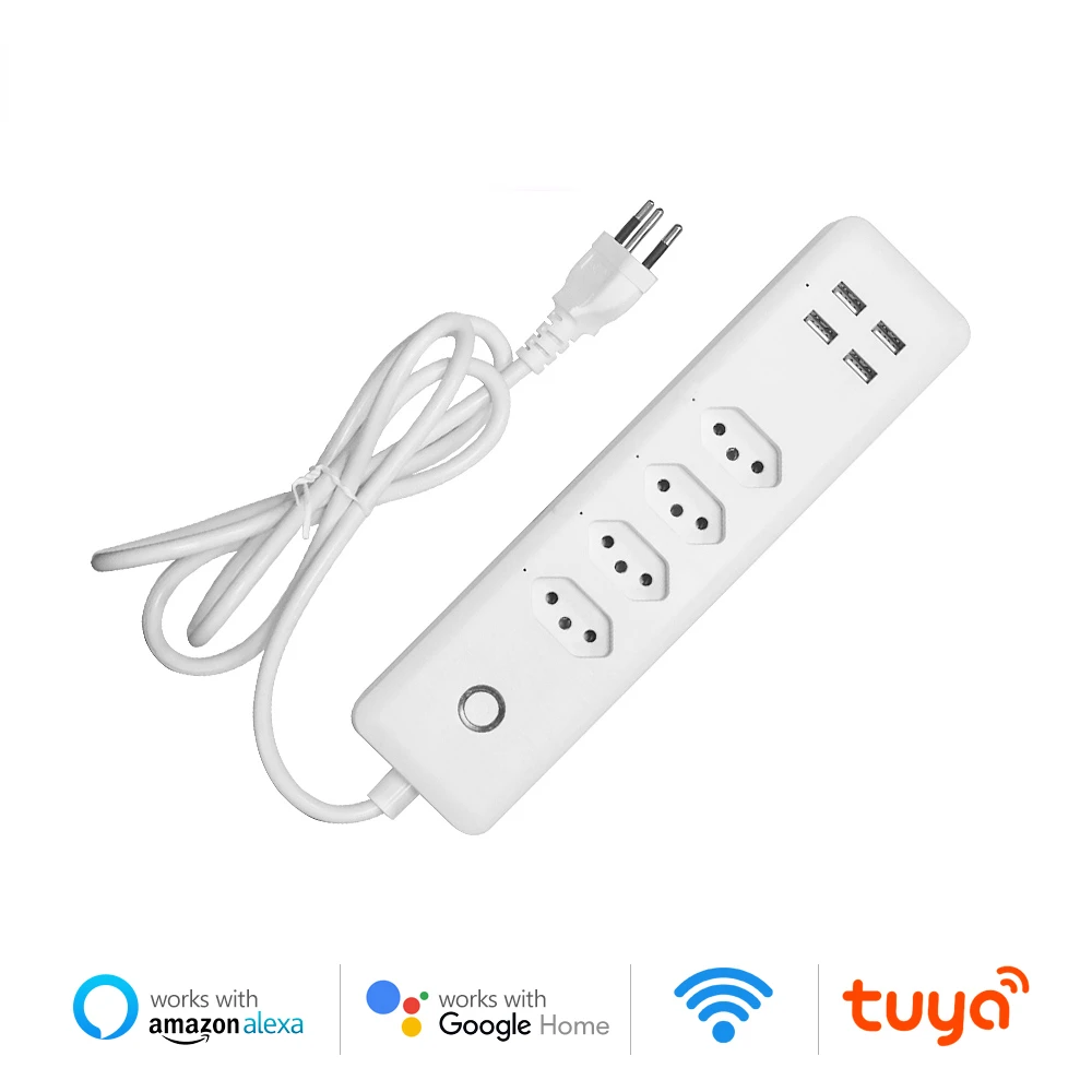 

Умный удлинитель Tuya с поддержкой Wi-Fi, 4 розетки, 4usb-порта