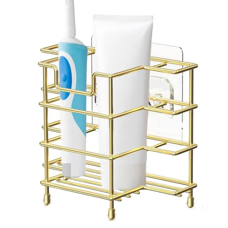 

3Holes Wall Mounted Toothbrush Holder Stainless Steel Electric Toothpaste & Razor Holder Toothbrush Storage Rack Bath Organizer