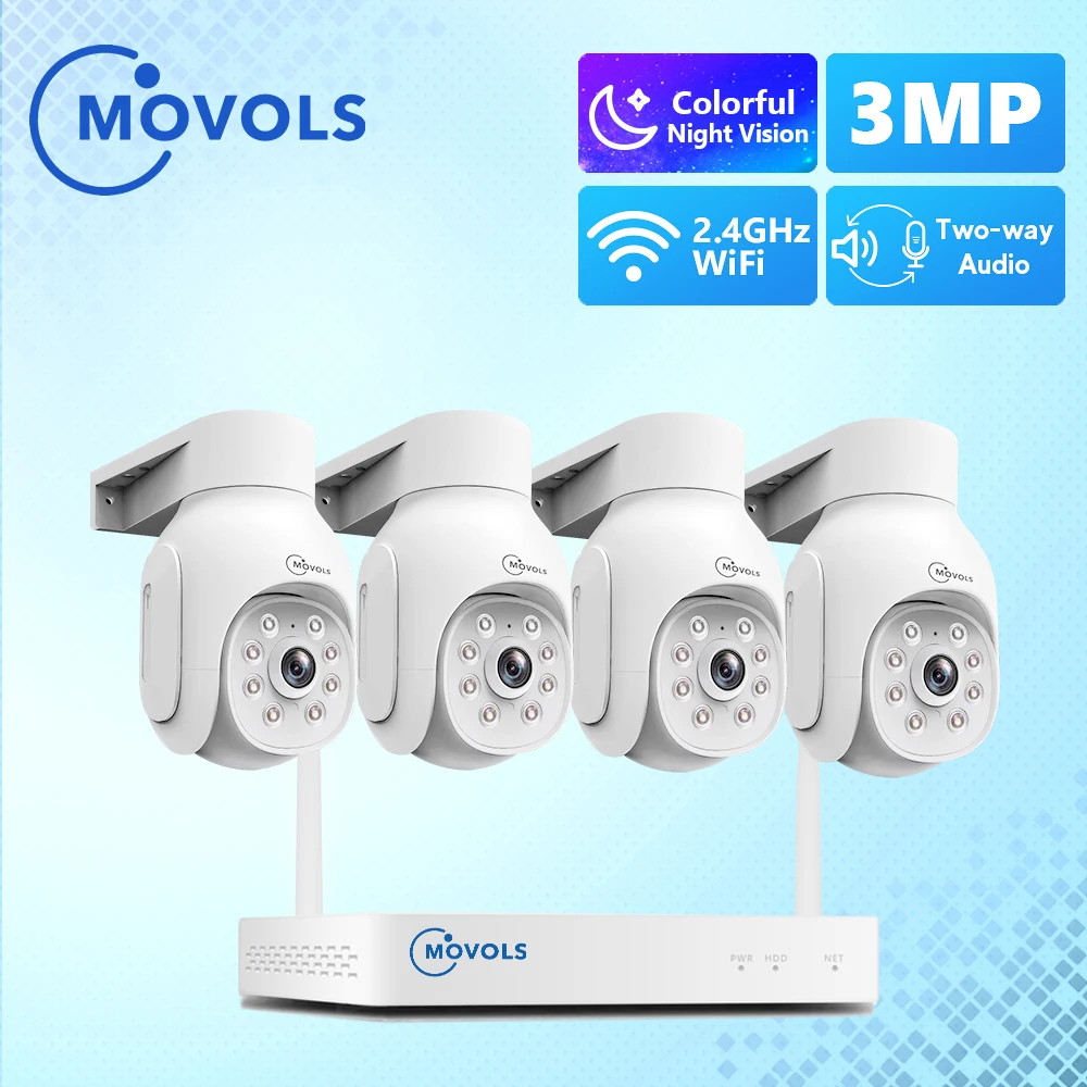 Беспроводная система видеонаблюдения Movols 3 Мп 8 каналов Wi-Fi 1536P P2P комплект