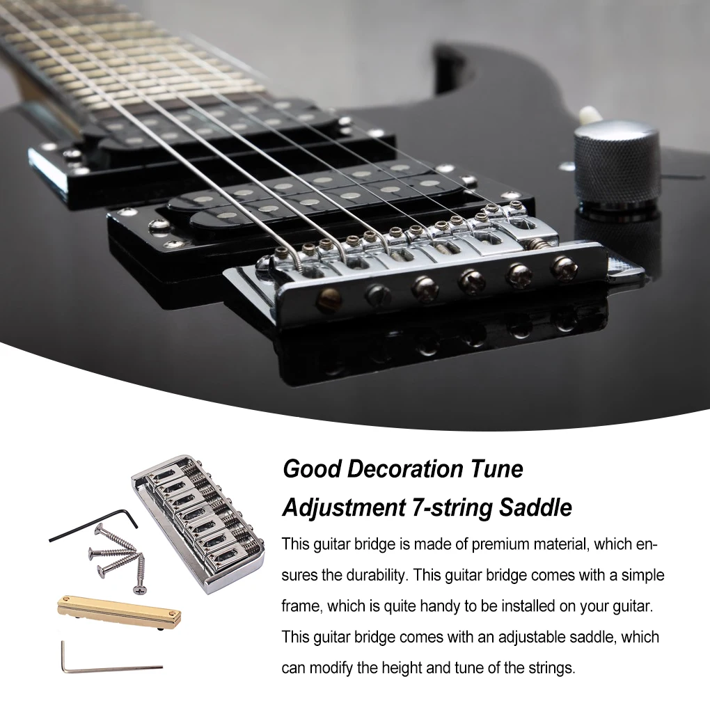 

Metal Bridges Craftsmanship 7-string Saddle Instrument Accessories Tune Adjustment Sweet Gift Replaced Part Musical Gear