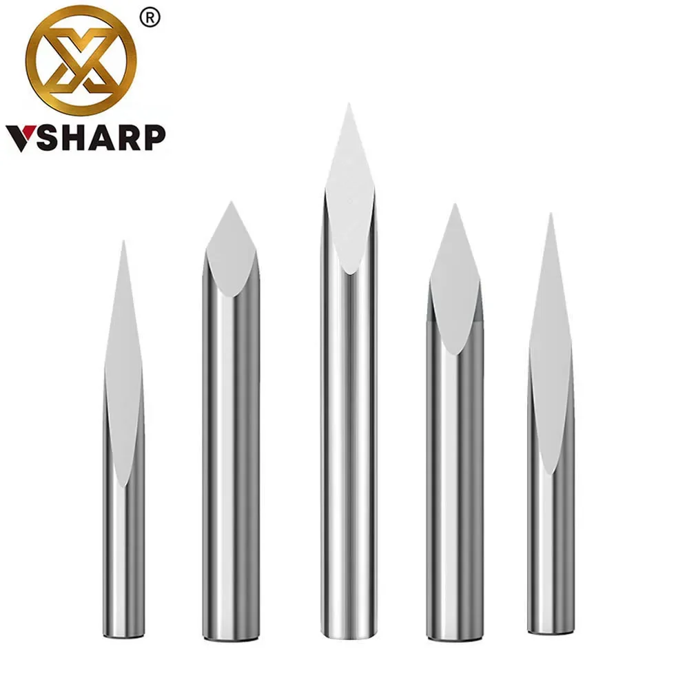 

Vsharp 3.175mm Shank Triangular End Mill CNC Tool Engraving Wood Jade Emboss Metal Carving Milling Cutter For Aluminium Wood