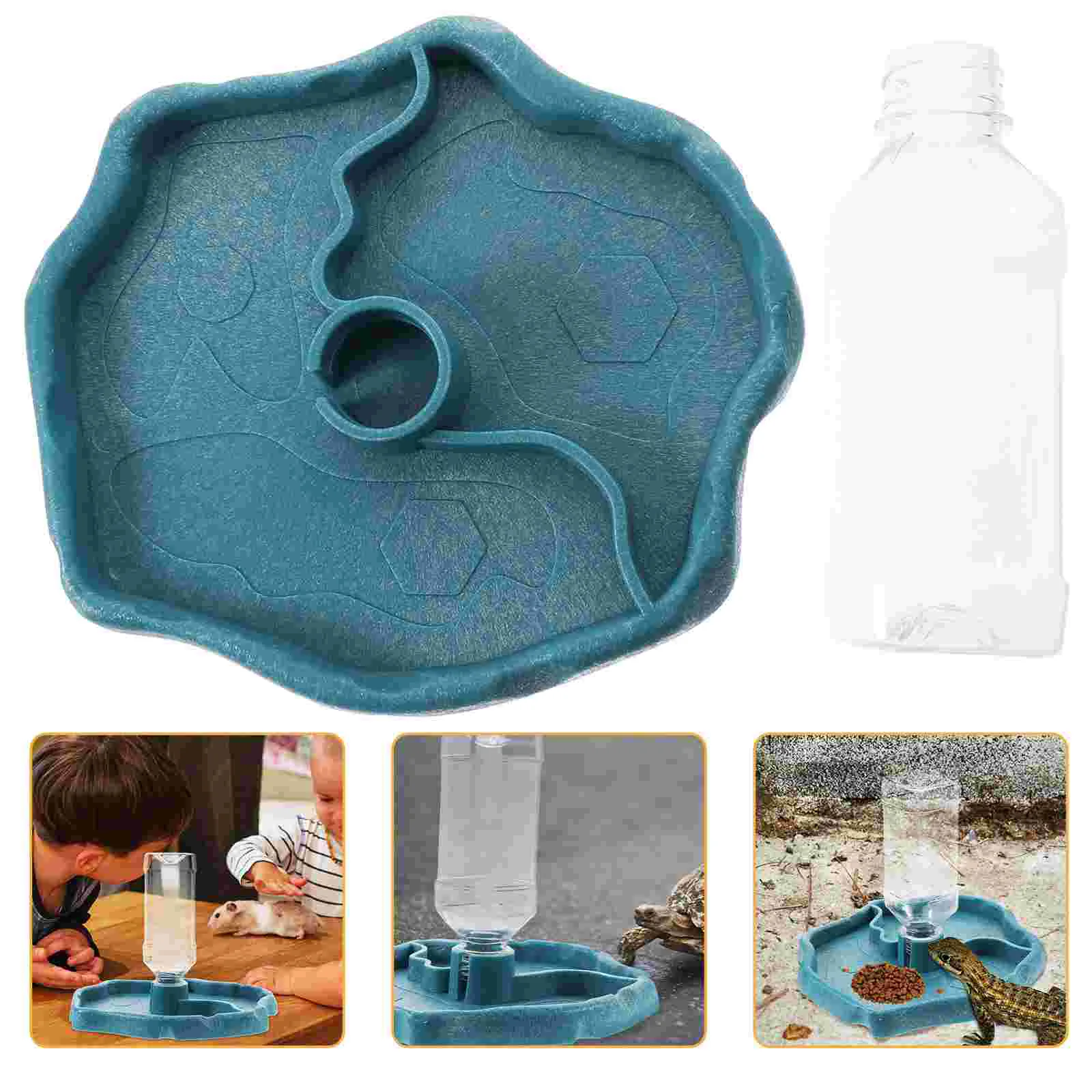 

Reptile Feeder Terrariums Bearded Dragon Bowl Drinking Fountain Supply Food Dish Lizard Water Plastic Accessories Tortoise