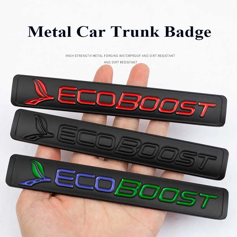 

3D Metal Fender Badge Trunk Car Stickers For Ford EcoBoost Logo Emblem Servo Focus Fiesta Mondeo Edge Mustang F150 Accessories