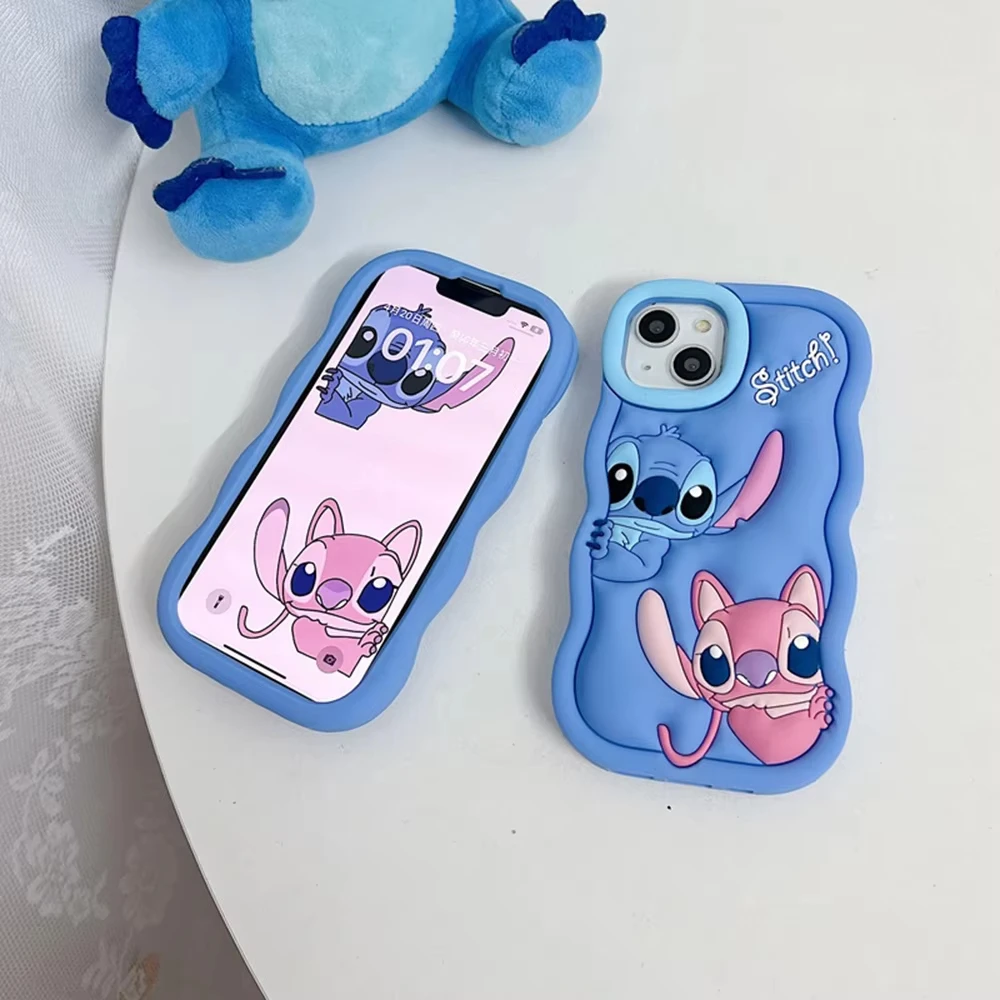Hot Disney Stitch Phone Case For iPhone 16 Pro Max 15 14 8 7 Plus 13 12 11 Mini XS XR Funda Shockproof Protective Cover