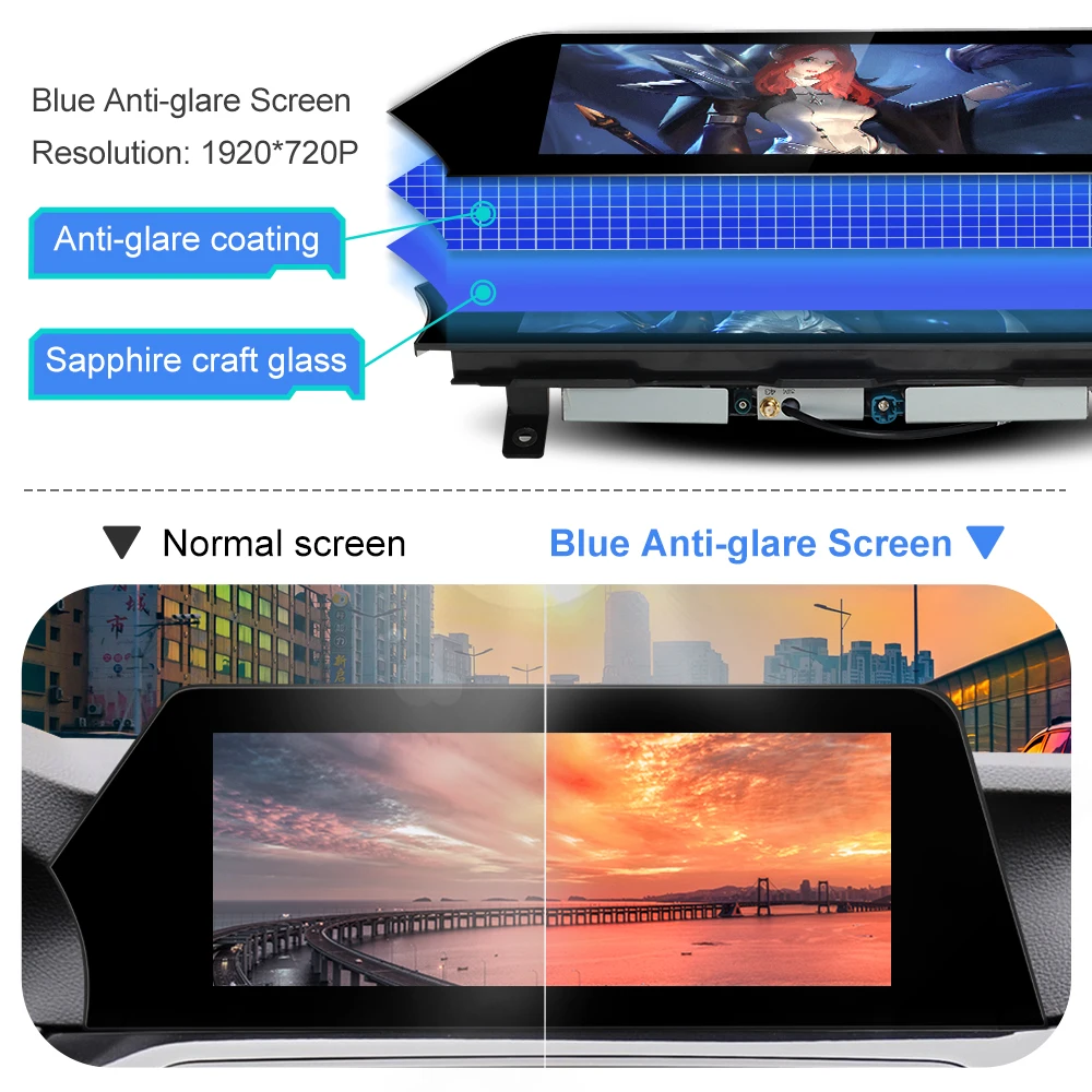 Автомобильный радиоприемник на Android 11 0 для BMW 5 серии F10 F11 2011-2016 CIC NBT 520i голубой