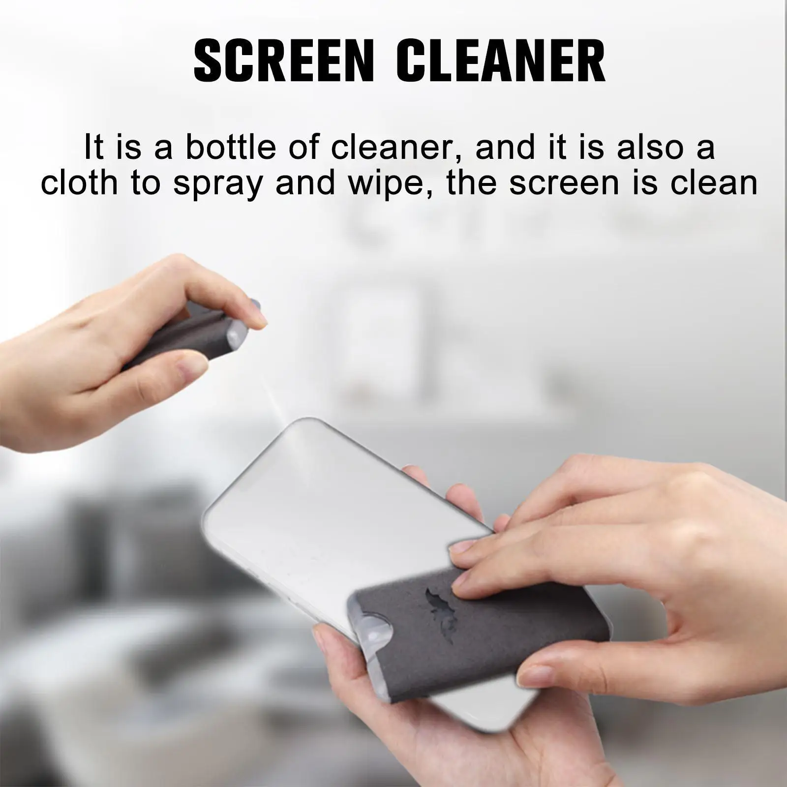 

2 In 1 Phone Screen Cleaner Spray Computer Screen Dust Liquid Microfiber Cloth Set Cleaning Removal Artifact With Cleaning C1p3