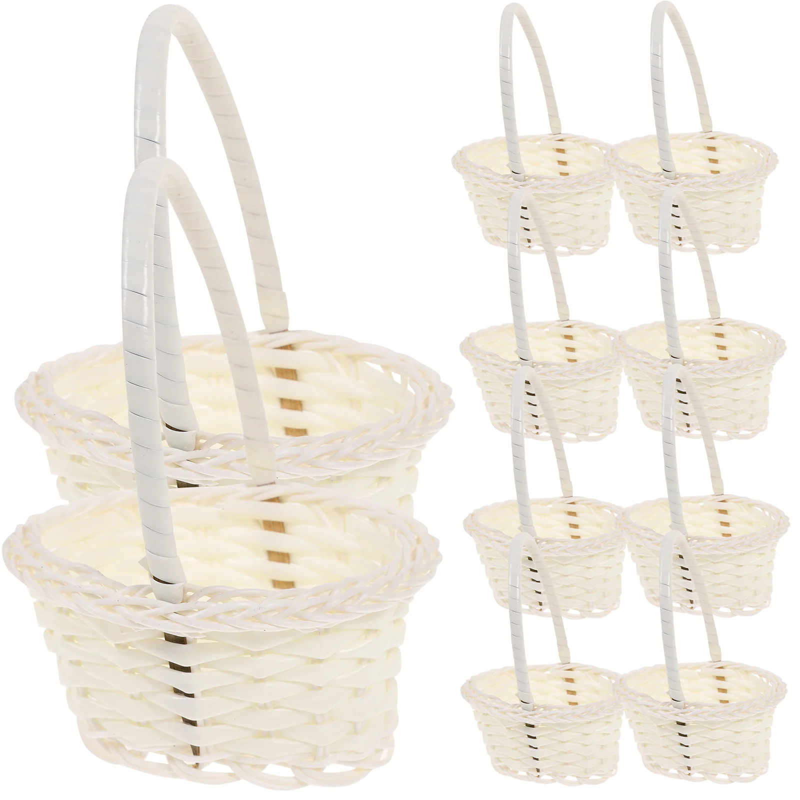 

Basket Woven Flower Wicker Storage Wedding Baskets Picnic Rattanmini Fruit Candy Picker Willow Gift Handle Hamper Handles Girl