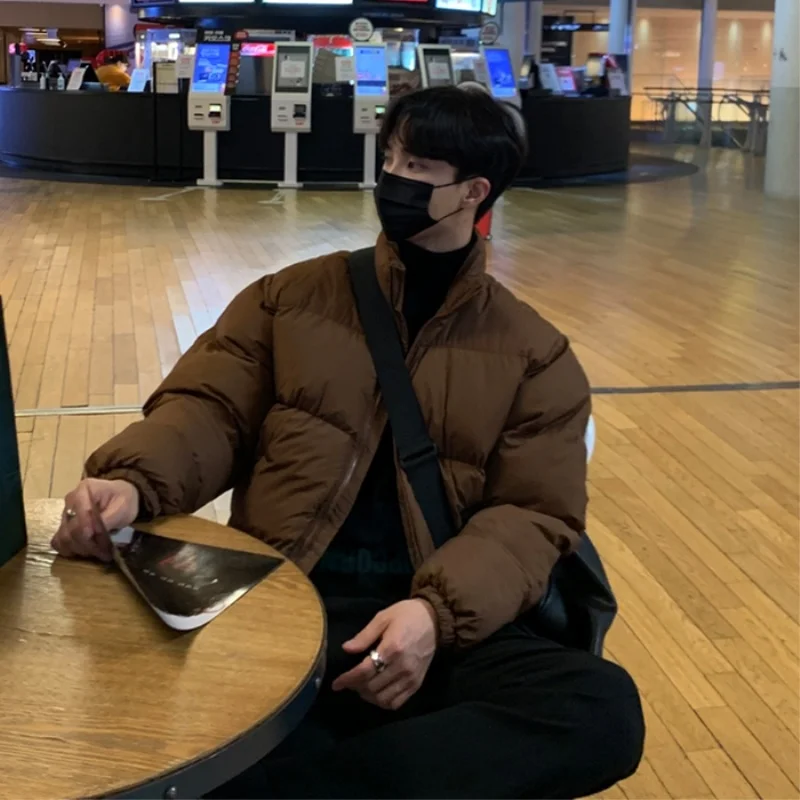 2022 Winter Jacket Men Warm Fashion 3-color Casual Down Jacket Men Korean Loose Thick Short Coat Mens Parker Clothes M-2XL