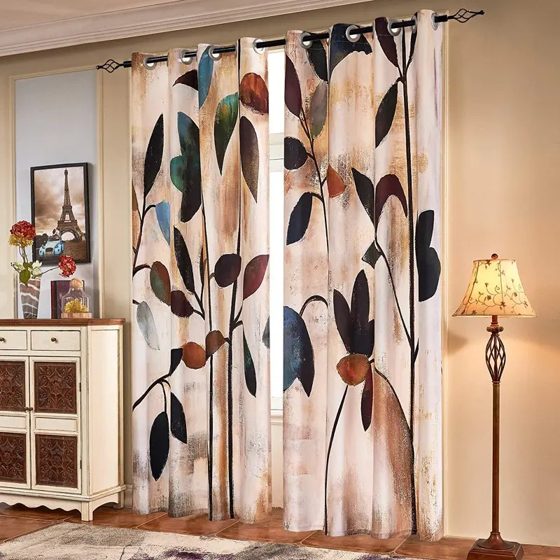 

Gorgeous Colorful Blackout Thermal Grommet Top Curtains 2 Panel Set - Valance Window Drapes Insulated (Brown, 52" x 84")