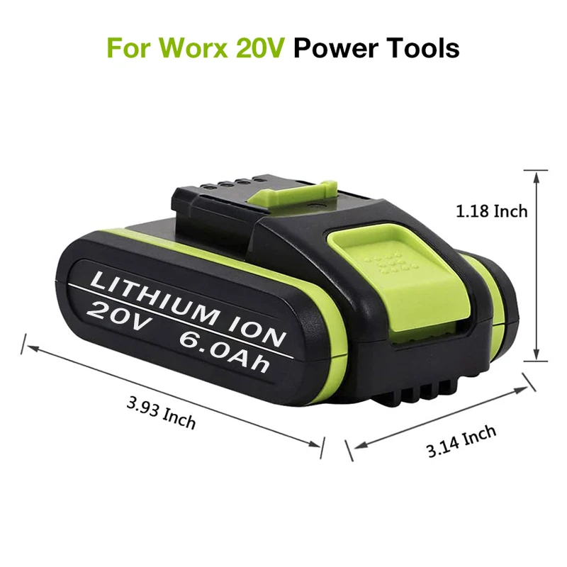 

20V 6000 MAh Lithium Battery Suitable for Worx WA3551 WA3553 WX390 WX176 WX178 WX386 WX678