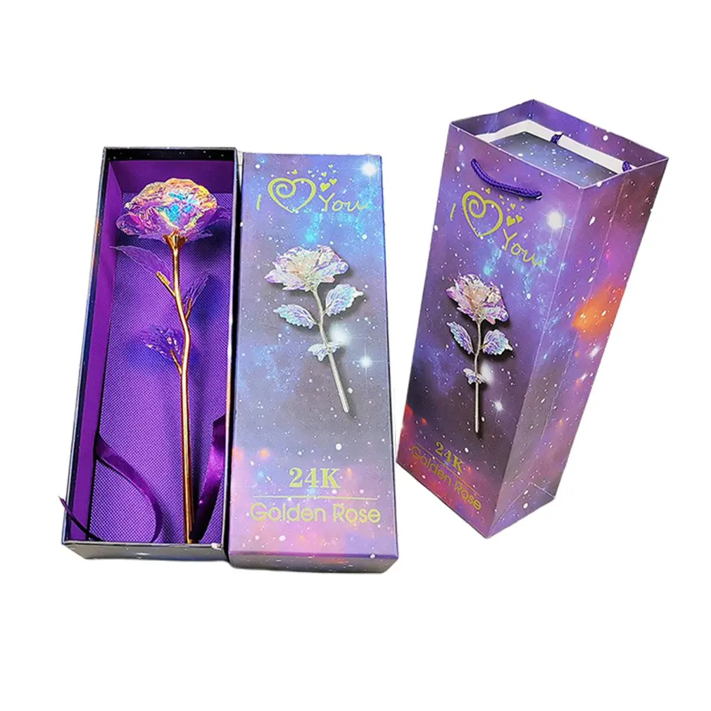 

Galaxy Gold Foil Rose Flower Artificial Valentine's Day Lovers' Gift Romantic Flower With Love Base Birthday Anniversary Gift
