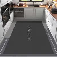 Kitchen Oil-proof Waterproof PVC Leather Floor Mat Home Living Room Scrubable Carpet Nordic Style Non-slip Sofa Coffee Table Rug
