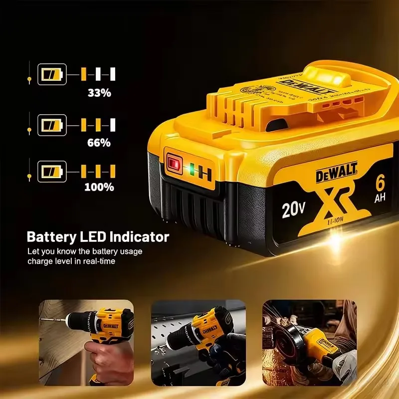Фото Аккумулятор DeWALT 100% оригинальный 20В/60В 9000мАч MAX FlexVolt для электроинструментов DCB200 DCB205 DCB206 DCB209 DCB182, доставка по воздуху. №5