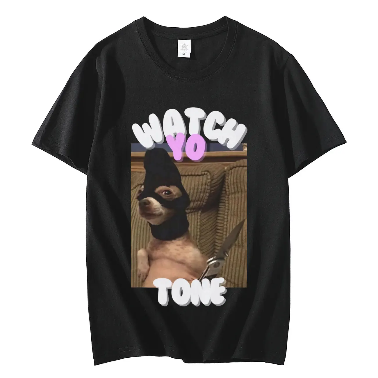 Футболка с рисунком собаки и мема для часов Yo Tone Повседневная модная футболка