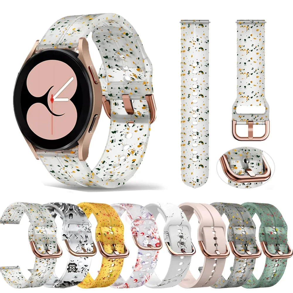 Ремешок силиконовый 20 мм для Samsung Galaxy Watch 5/4 44 40 браслет наручных часов 6 Classic 5 Pro 46 45