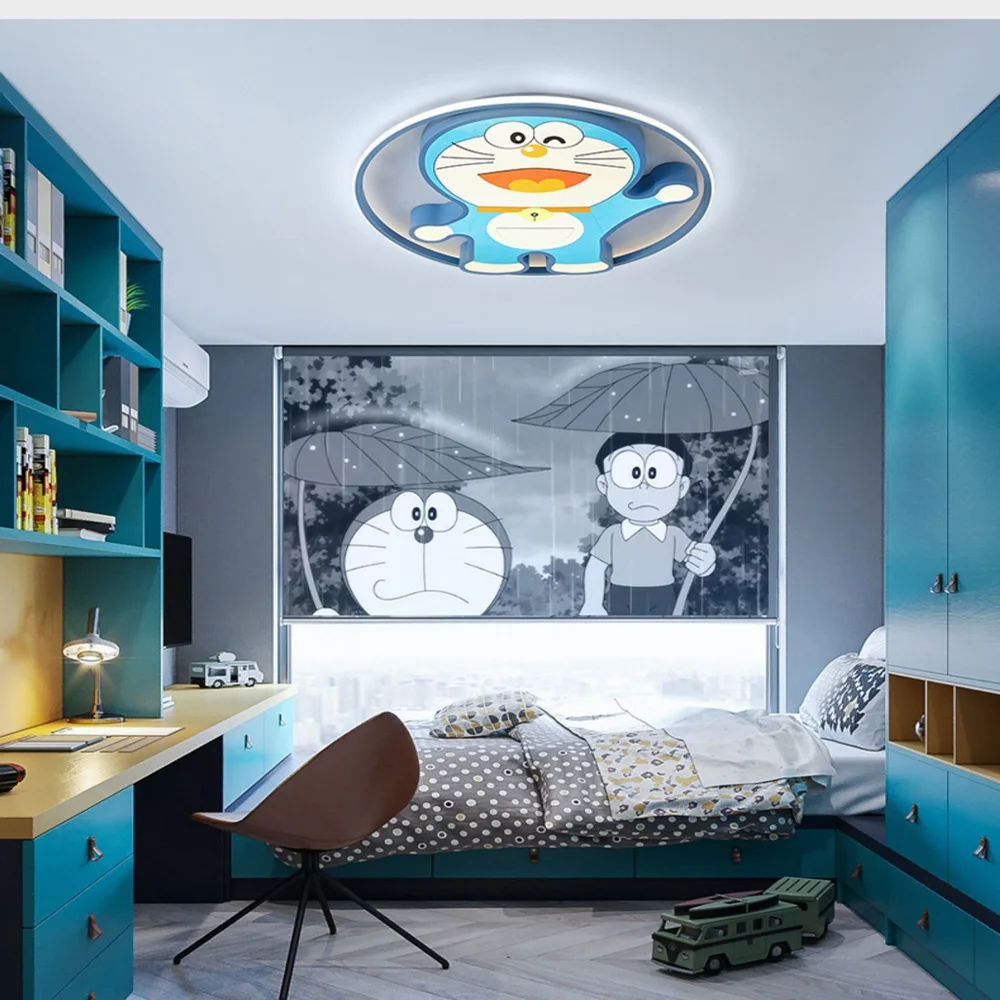 Lustre para o Quarto do Bebê Lâmpada de Teto Meninos e Meninas Decoração do Teto Desenhos Animados Doraemon Jingle Gato Crianças Quarto Led Luz