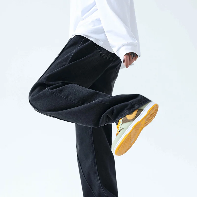 Blue Black Baggy Jeans Men Fashion Casual Wide Leg Jeans Men Streetwear Loose Hip Hop Straight Denim Pants Mens Trousers M-2XL