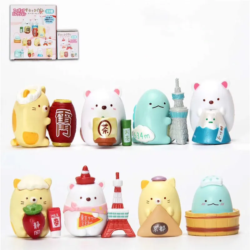 

8 шт./компл. Kawaii Japan Sumikko Gurashi, Токийская башня, Декоративные Мини-куклы, игрушки
